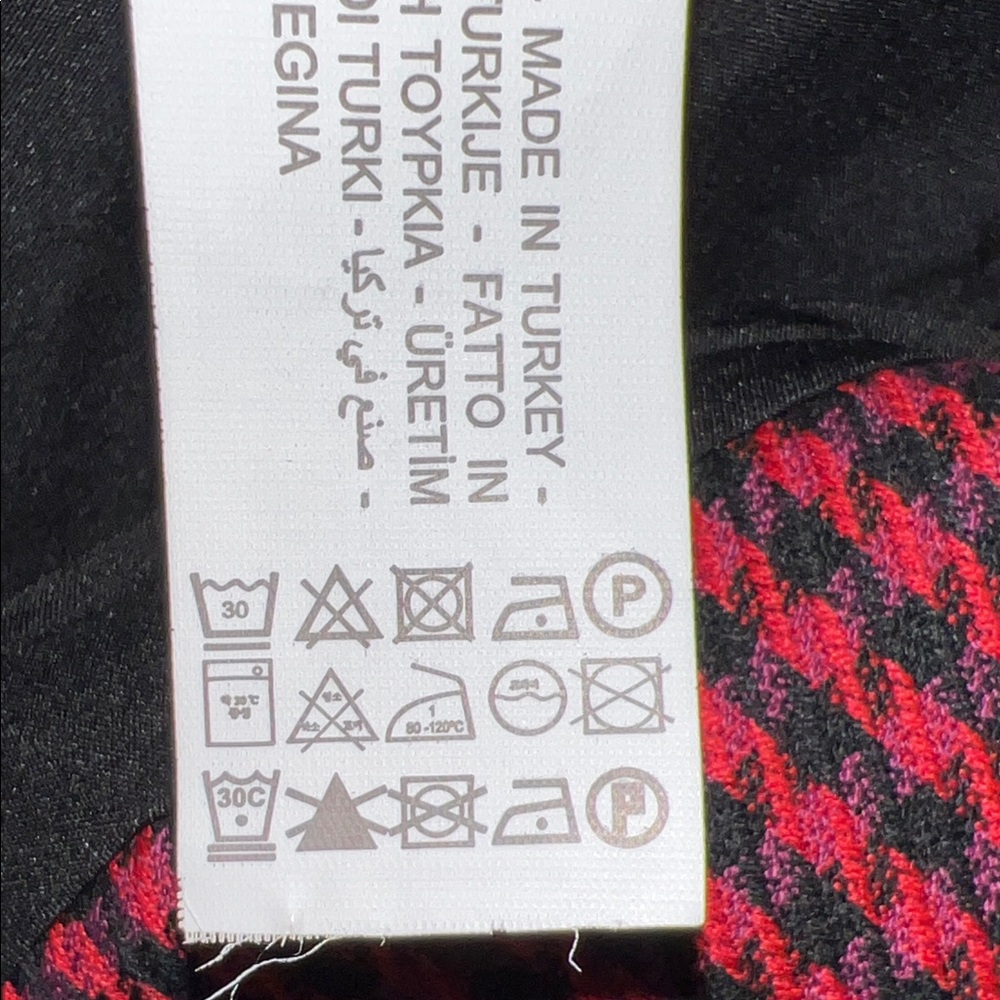 Zara Red & Black Houndstooth Mini Skirt - Picture 4 of 6